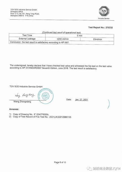 劍橋閥業集團獲得德國TUV API 607防火認證以及ISO15848-1低泄漏認證 劍橋閥業集團獲得德國TUV API 607防火認證以及ISO15848-1低泄漏認證